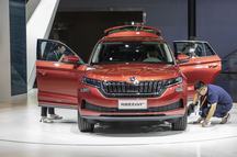 Skoda Auto AS' Kodiaq GT sport utility vehicle (SUV) is displayed at the Guangzhou International Automobile Exhibition in Guangzhou, China, on Friday, Nov. 16, 2018. More than 60 new models are being unveiled at the auto show in the southern city of Guangzhou starting Friday, with manufacturers betting on swanky SUVs and electric cars to revive a market headed for its first annual slump in at least two decades. Photographer: Qilai Shen/Bloomberg