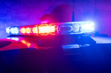 Police Car with Flashing red and blue lights