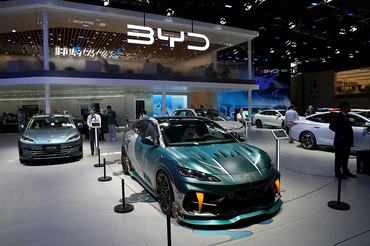 BEIJING, CHINA - APRIL 25: BYD's booth at Auto China 2026, in Beijing, China, on April 25, 2026. (Photo by Stringer/Anadolu via Getty Images)