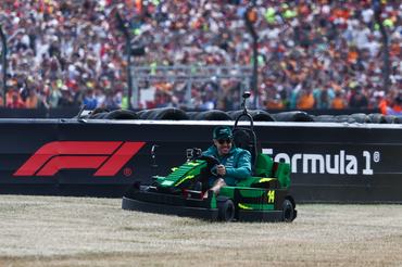Fernando Alonso of Aston Martin Aramco drives Lego kart during the drivers parade ahead of the Formula 1 British Grand Prix at Silverstone Circuit in Northampton, Great Britain on July 5, 2026. (Photo by Jakub Porzycki/NurPhoto via Getty Images)